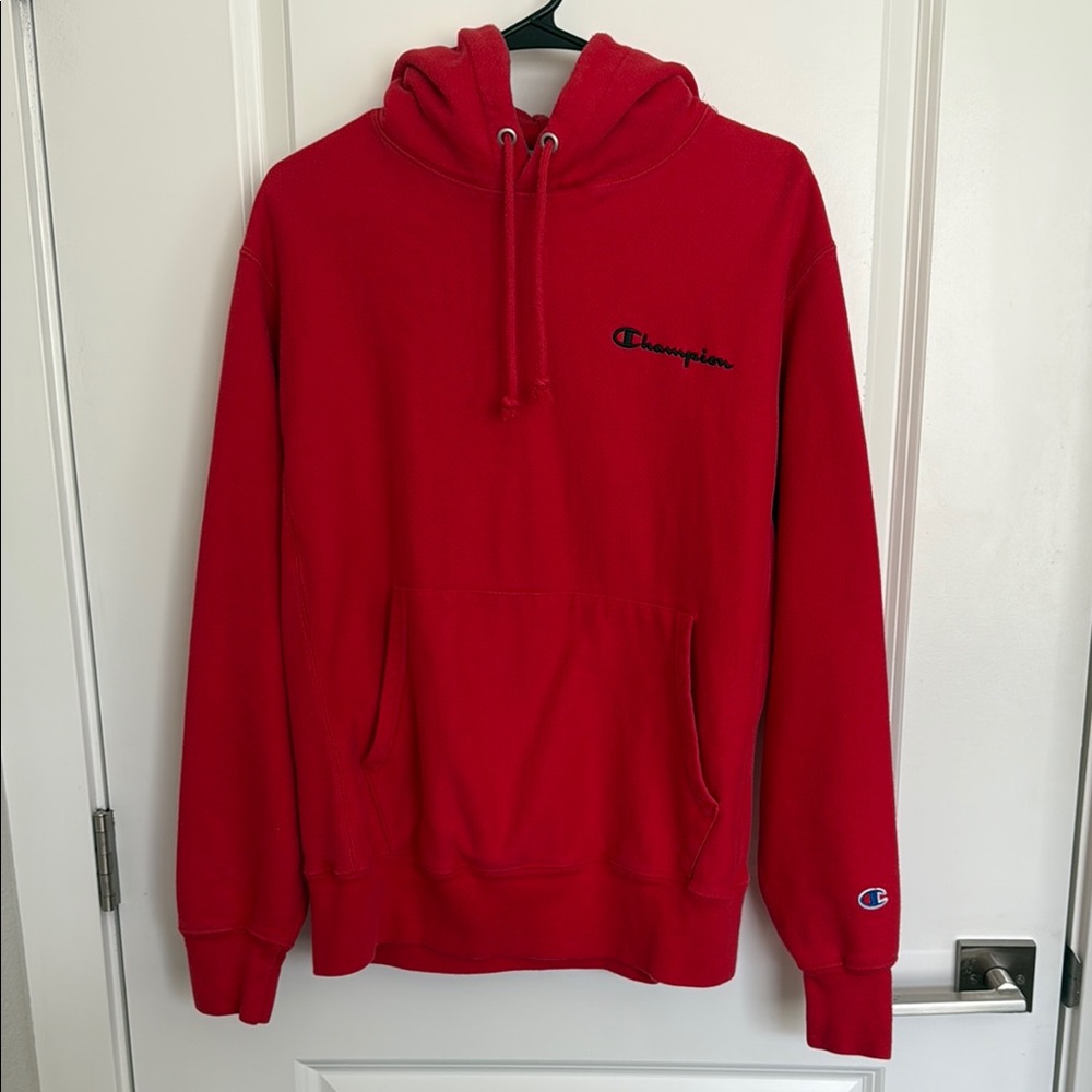 Champion Red Sweatshirt Classic Pullover Style
